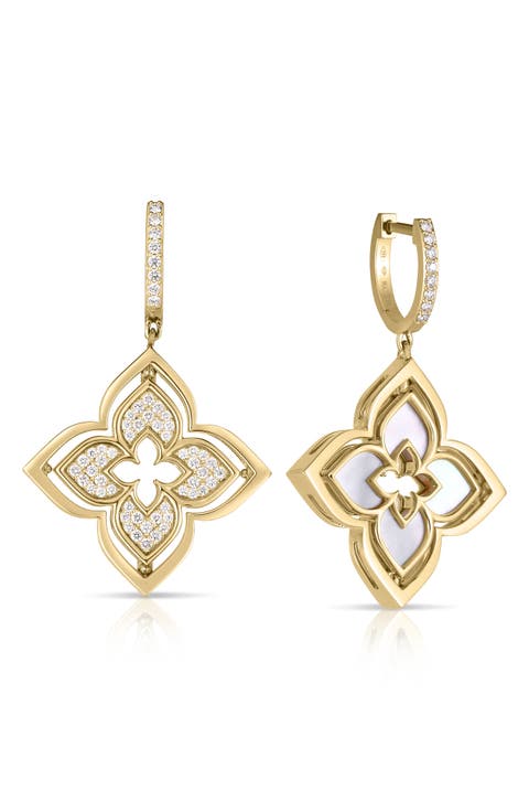 Pirouette Drop Hoop Earrings