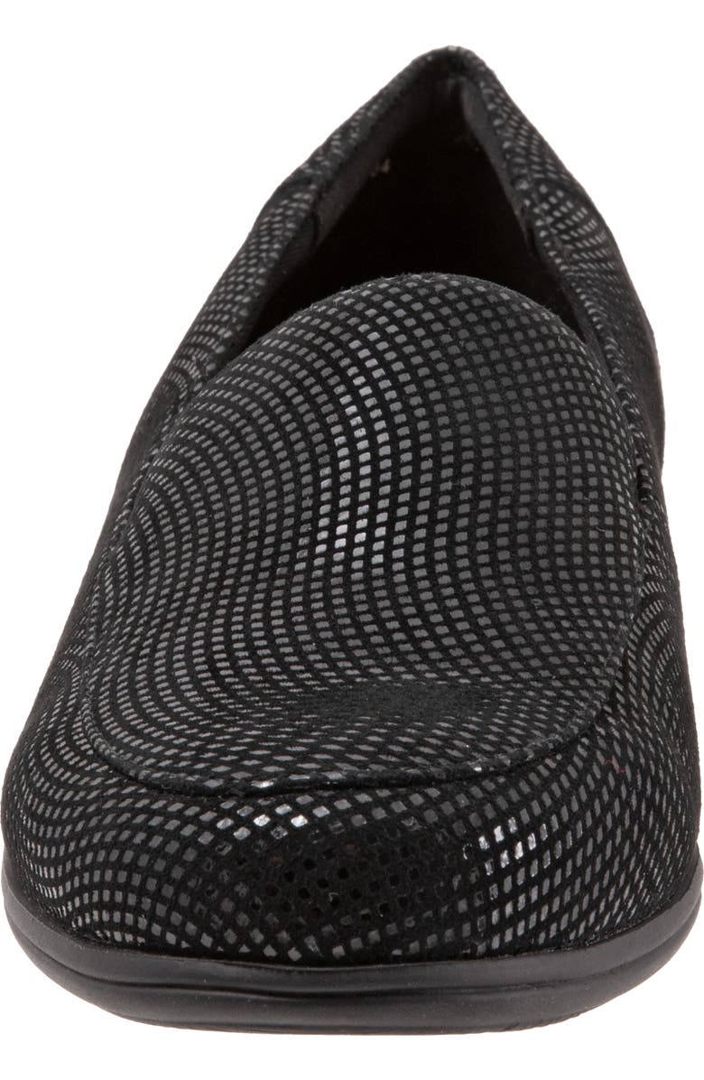 Trotters Deanna Flat, Alternate, color, Black Mini Dot Leather