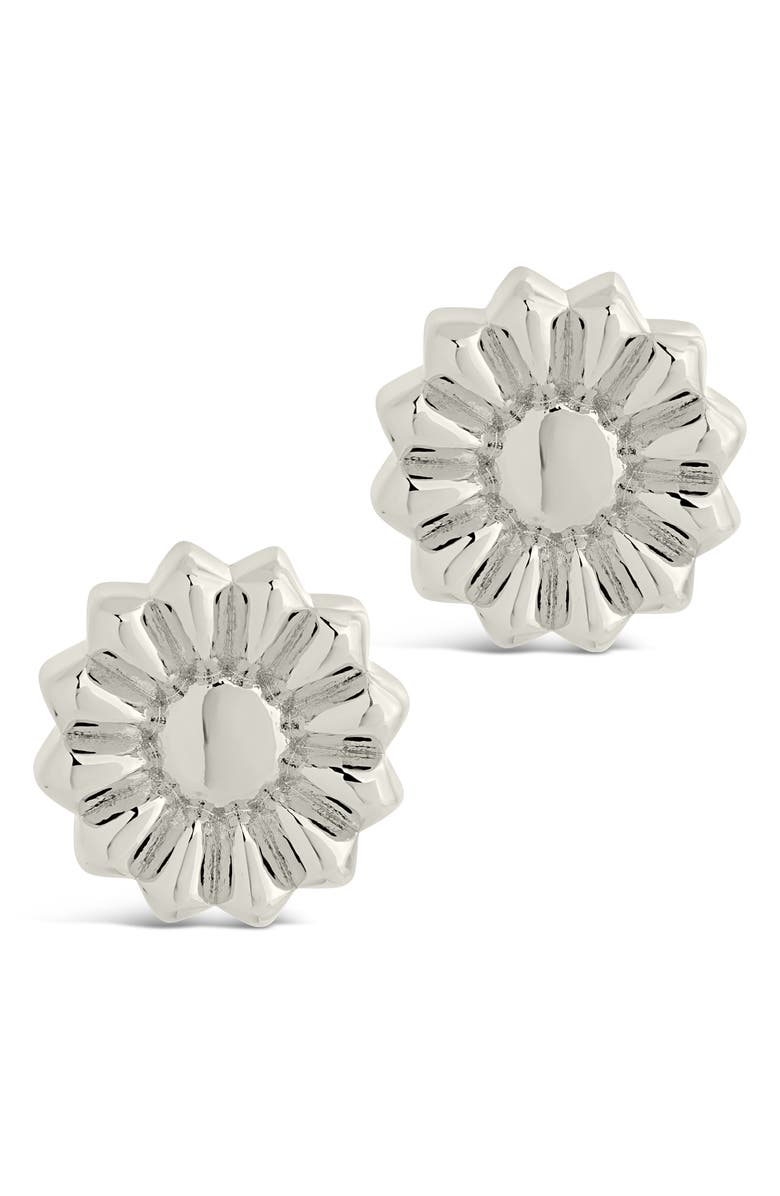 Sterling Forever Canel Flower Stud Earrings, Alternate, color, 