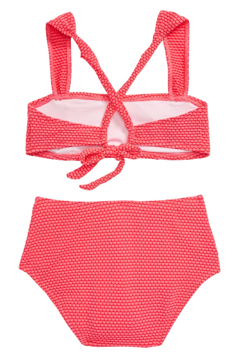 Dots Two-Piece Swimsuit, Alternate, color, CORAL SUN