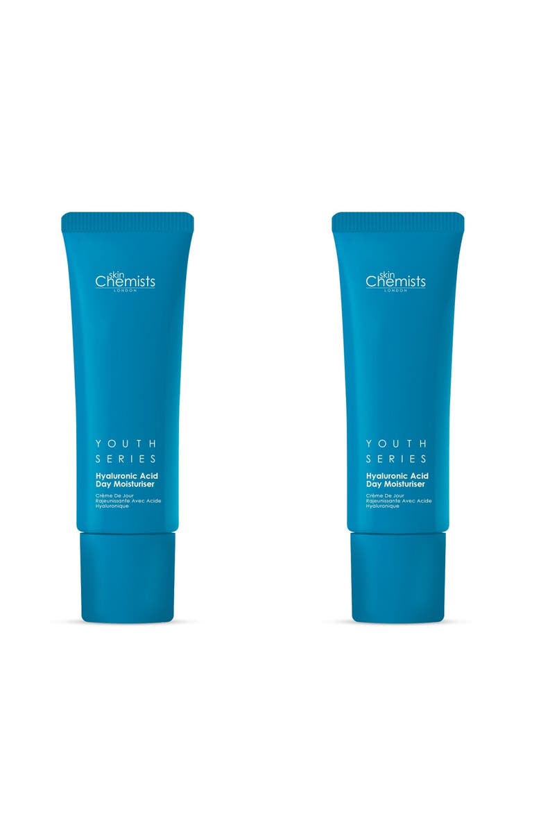 SKINCHEMISTS Youth Series 1% Hyaluronic Acid Day Moisturiser 50ml x 2 Duo Pack, Main, color, White