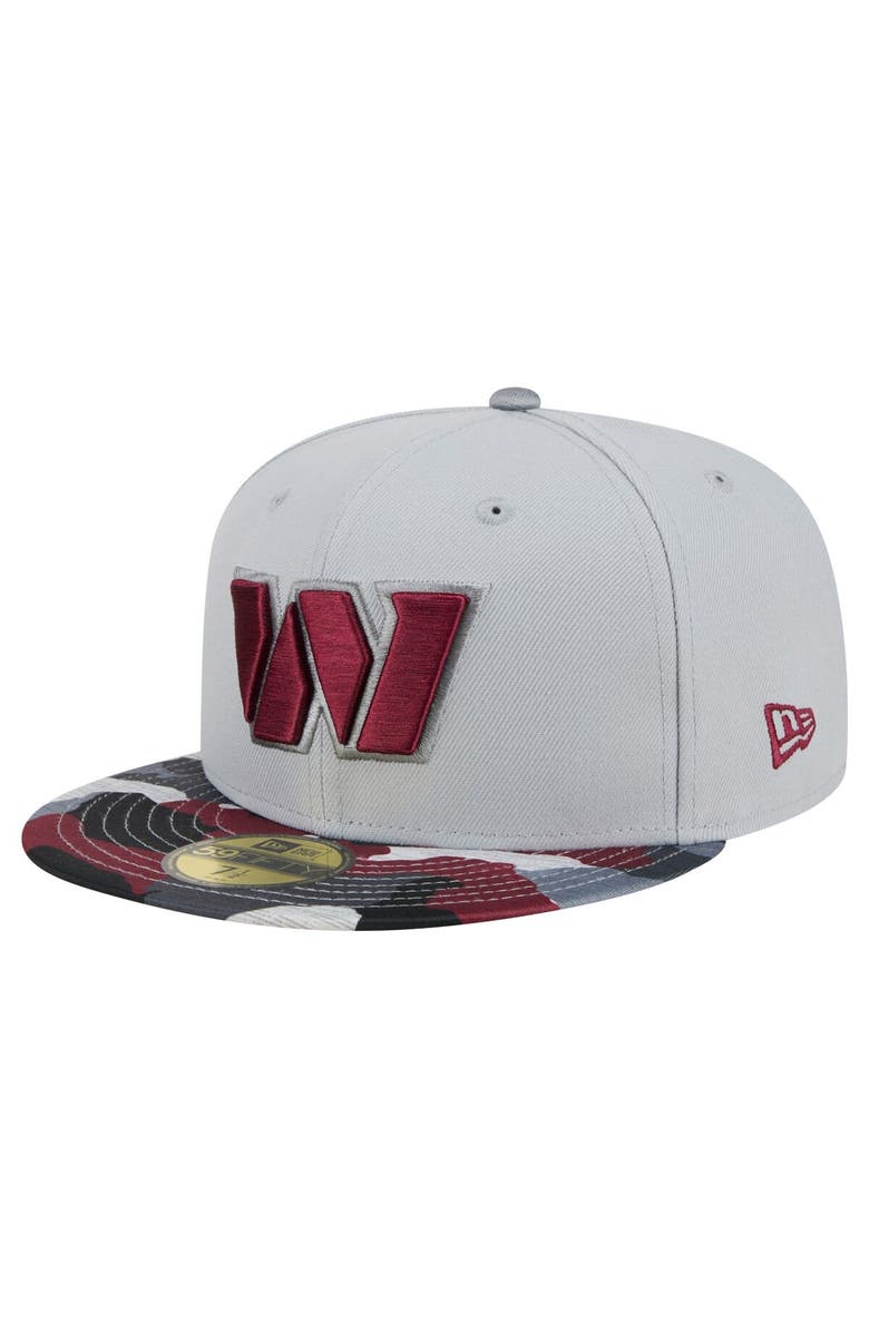New Era Men's New Era Gray Washington Commanders Active Camo 59FIFTY Fitted Hat, Alternate, color, 