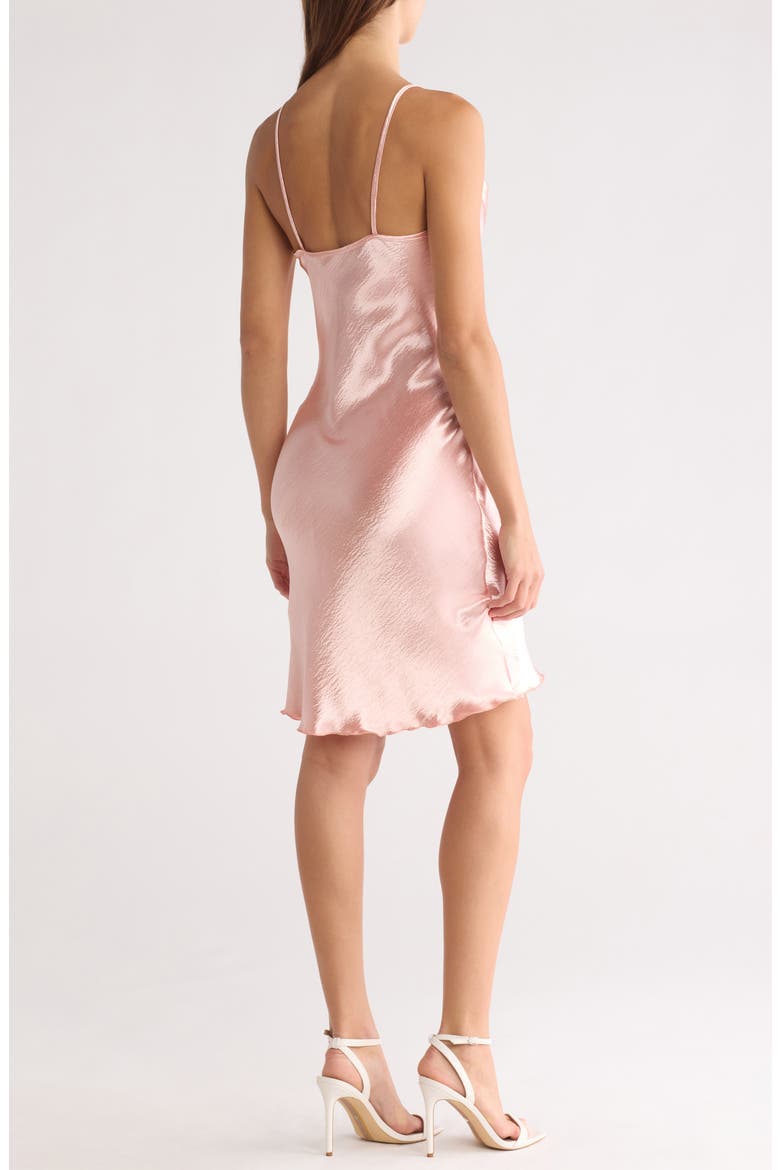 Cowl Neck Hammered Satin Dress, Alternate, color, ROSE