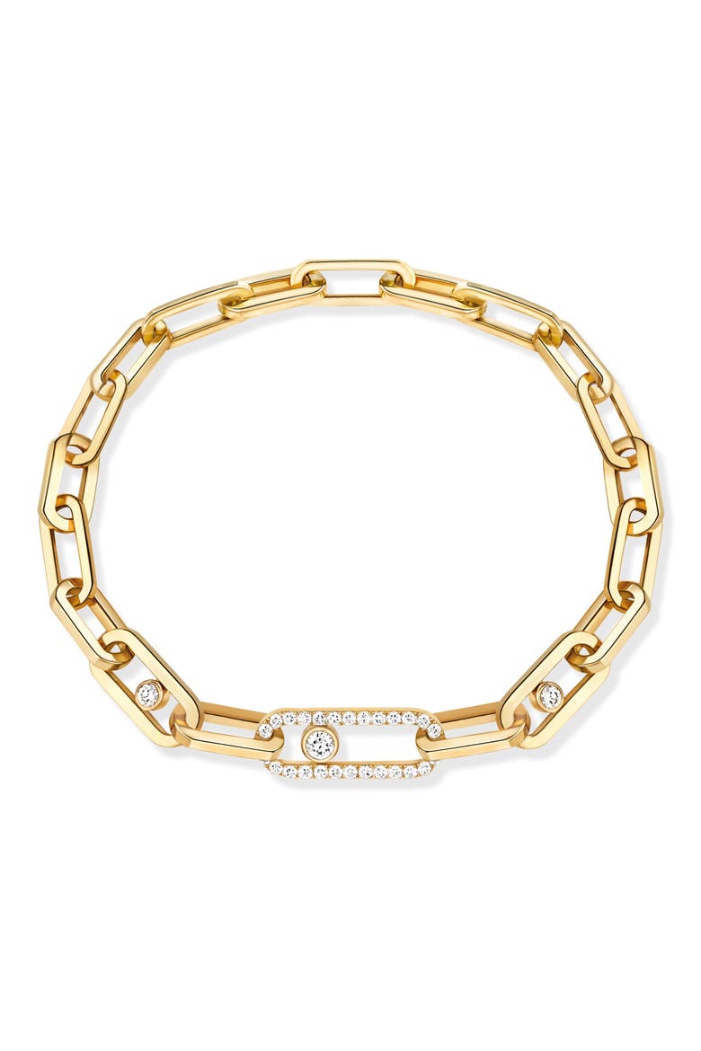 Move Link Diamond Bracelet, Main, color, YELLOW GOLD