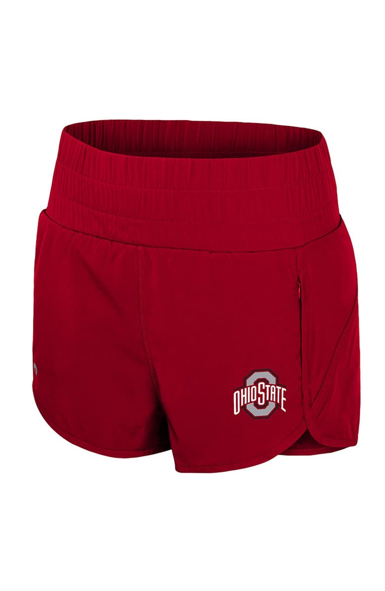 COLOSSEUM Women's Colosseum Scarlet Ohio State Buckeyes Stop By Smocked High Waist Shorts, Alternate, color, 