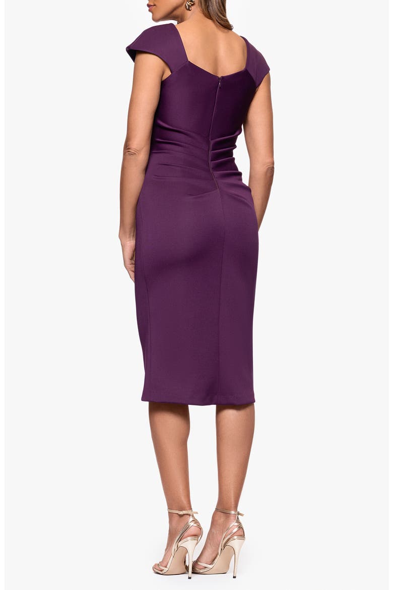 Asymmetric Scuba Knit Cocktail Dress, Alternate, color, PLUM