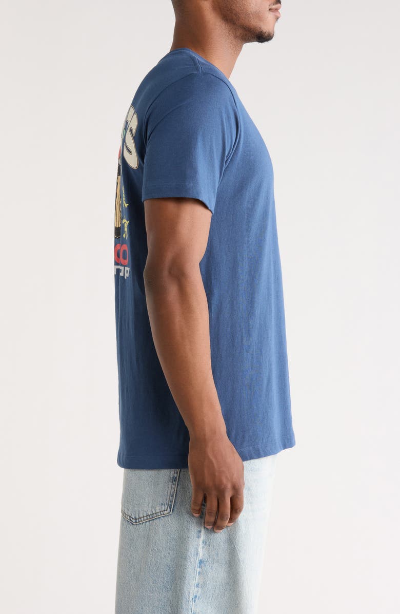 The Forecast Agency Peanuts<sup>®</sup> Tokyo Pro Shop Graphic Cotton T-Shirt, Alternate, color, Denim Blue