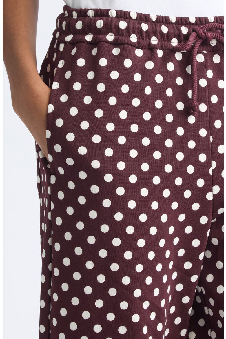 Kiki Polka Dot Cotton Drawstring Pants, Alternate, color, RED