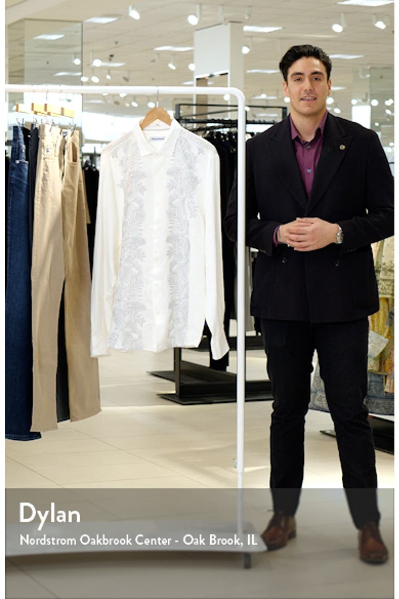 Down the Isle Embroidered Linen Button-Up Shirt video