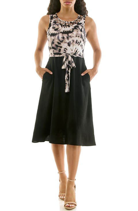Tie Waist A-Line Dress