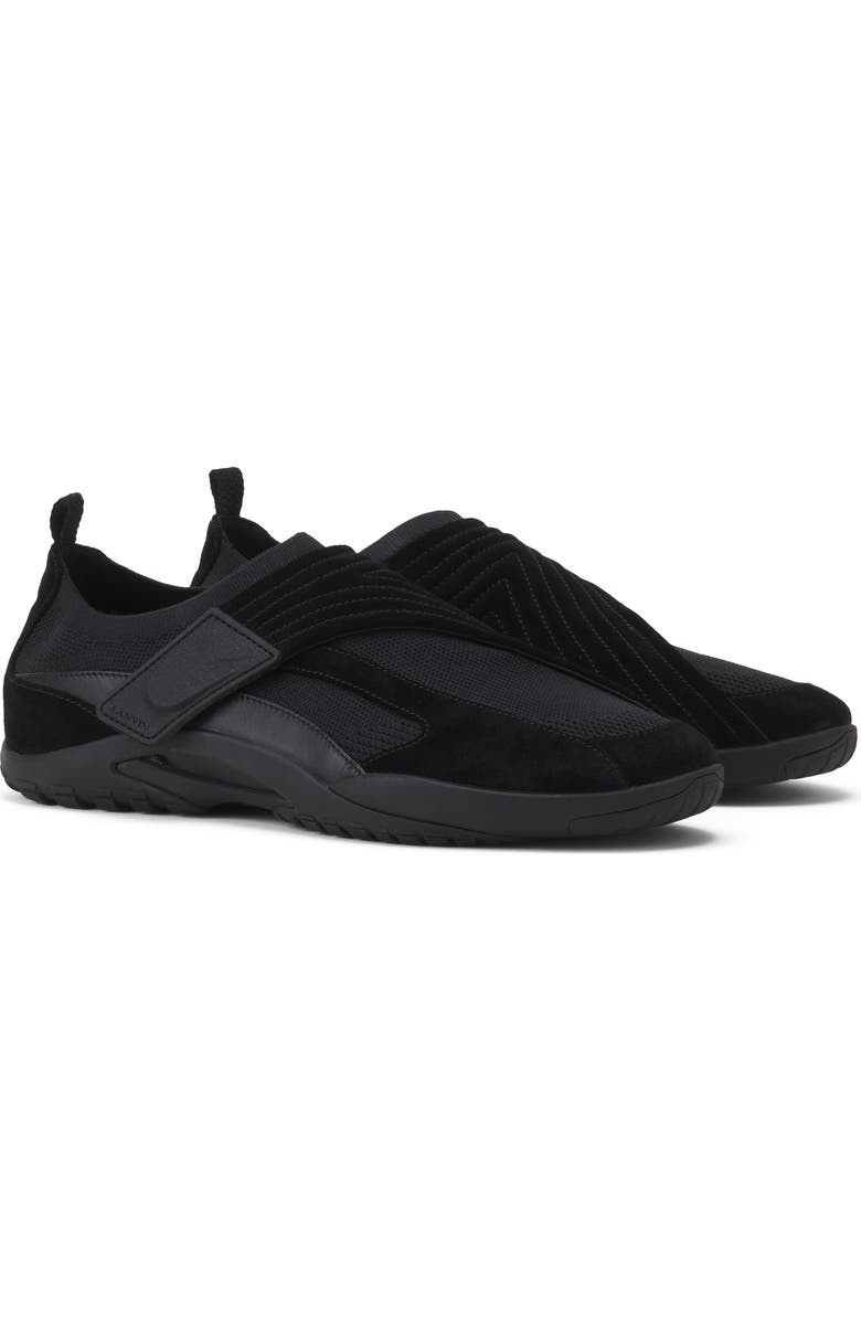 Lanvin Lnv1 Knit And Suede Sneakers, Alternate, color, Black/Black