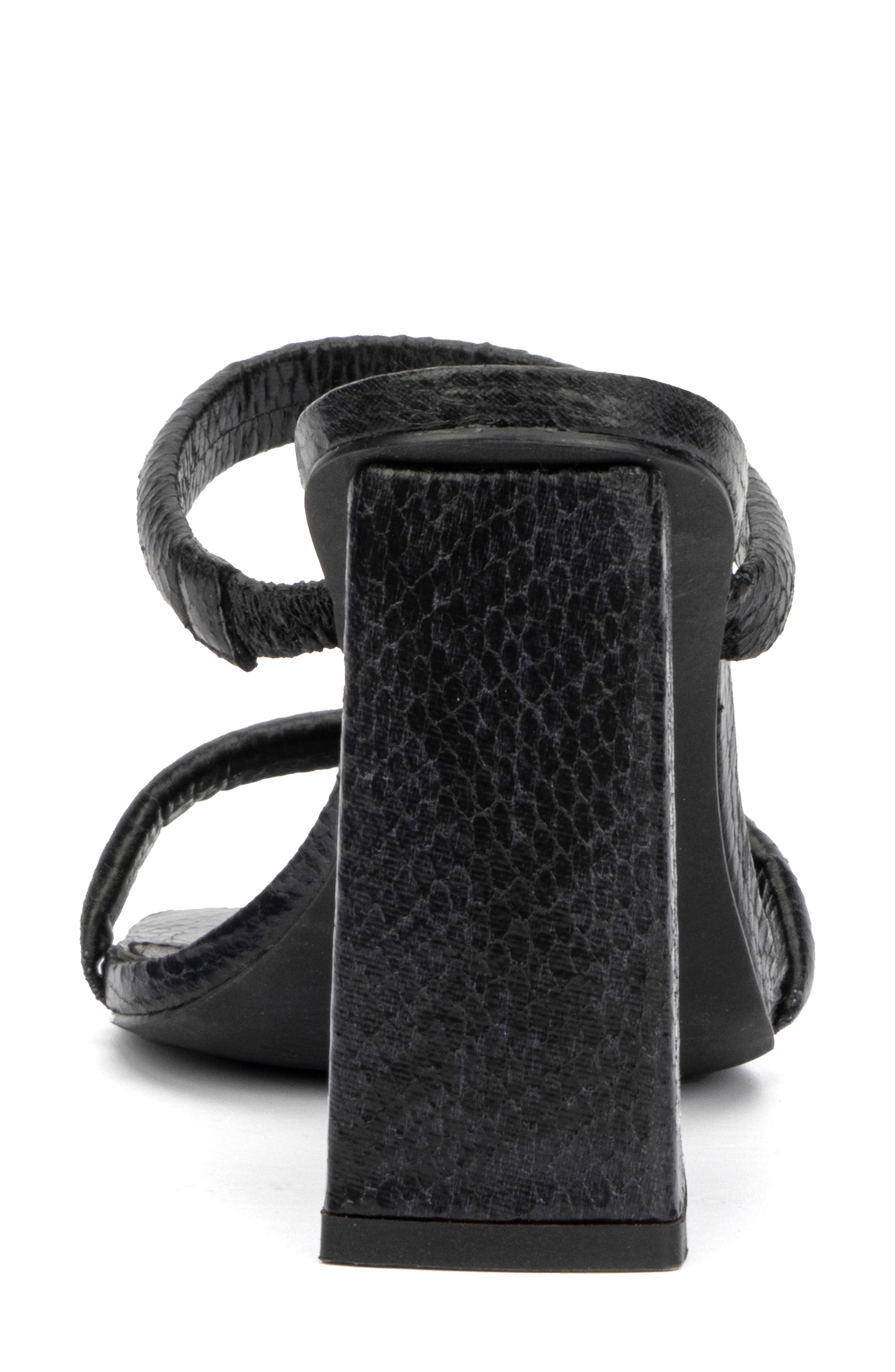 NEW YORK AND COMPANY Galina Faux Leather Block Heel Sandal, Alternate, color, Black