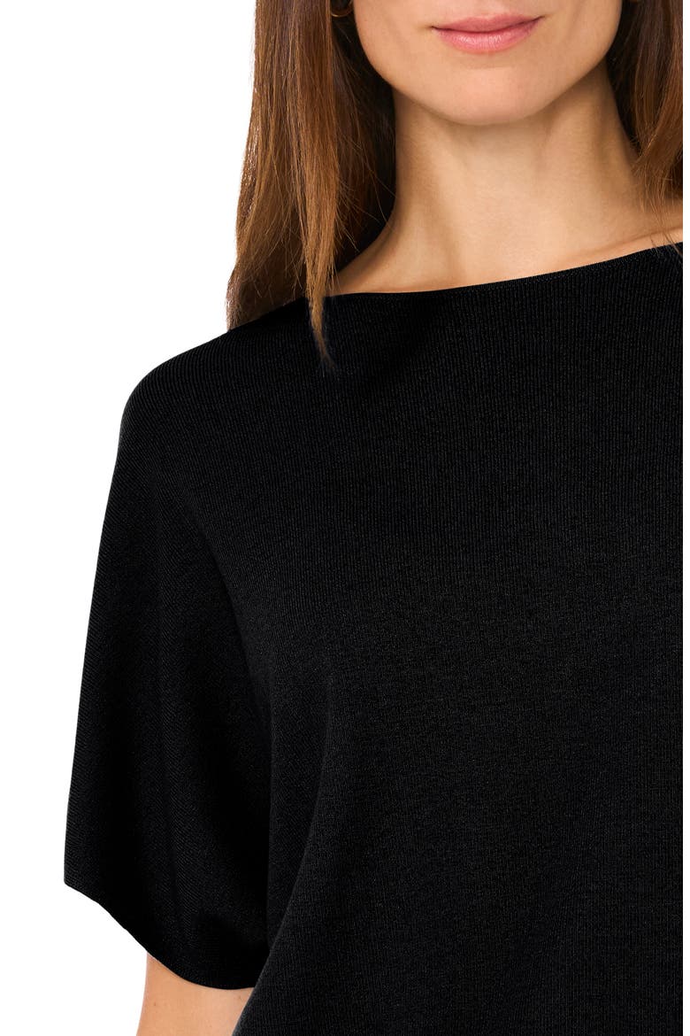 Short Sleeve Crop Sweater, Alternate, color, RICH BLACK