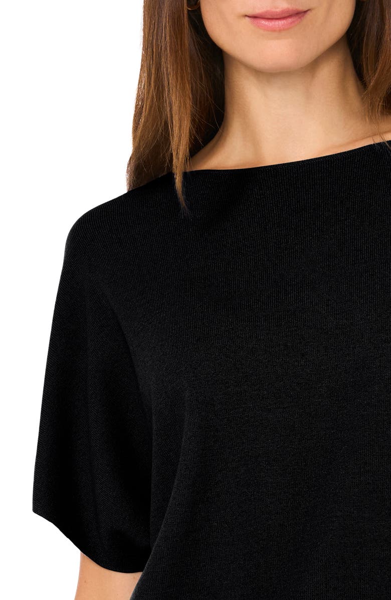 Halogen<sup>®</sup> Short Sleeve Crop Sweater, Alternate, color, Rich Black