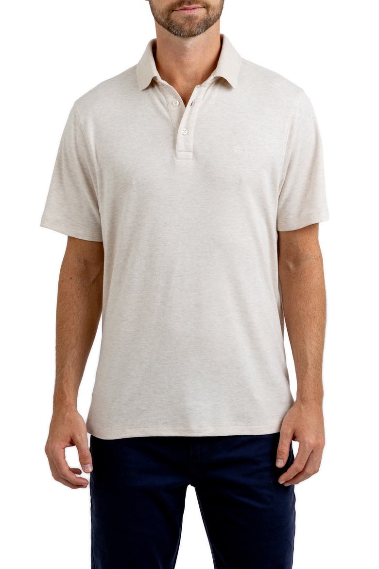 Heathered Jersey Polo, Main, color, OATMEAL
