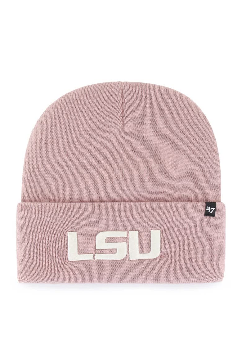 Women's '47 Pink LSU Tigers Haymaker Cuffed Knit Hat, Main, color, Pink