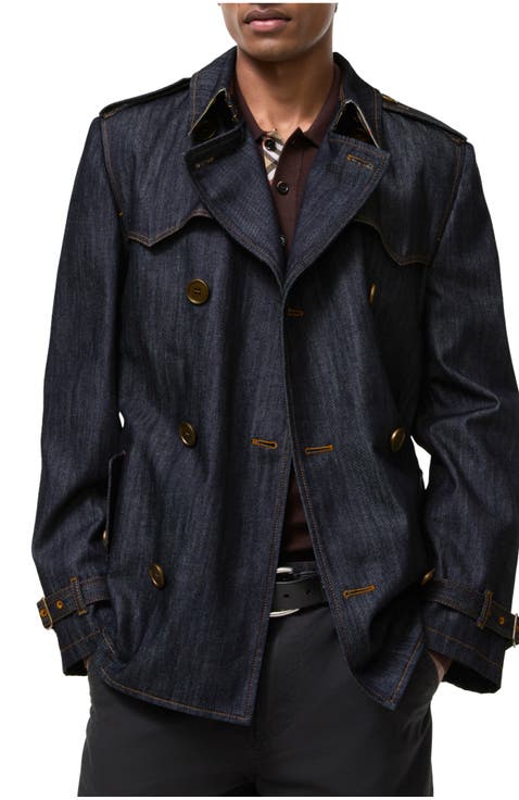 Short Denim Trench Coat