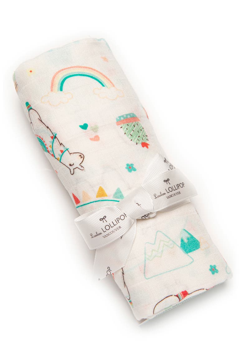 Llama Deluxe Muslin Swaddle Blanket, Alternate, color, LLAMA
