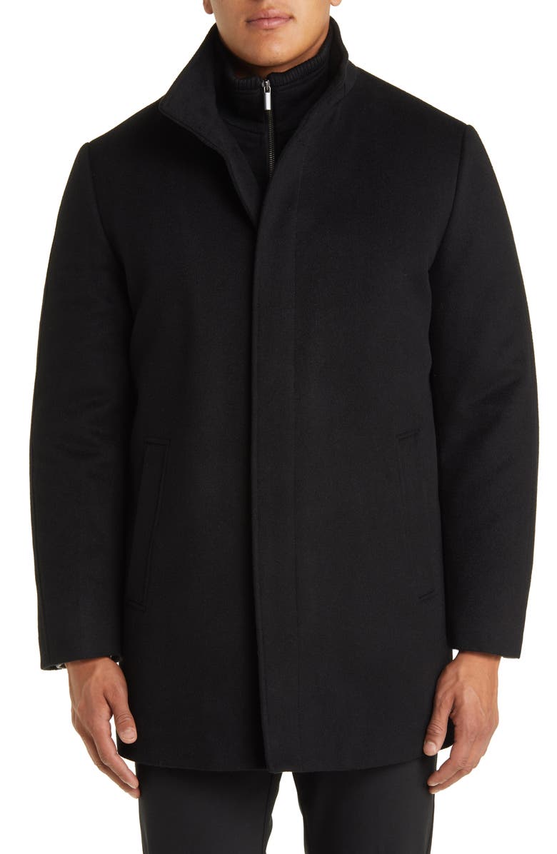 Cardinal of Canada Mont Royal Insulated Wool & Cashmere Jacket with Bib, Alternate, color, Black