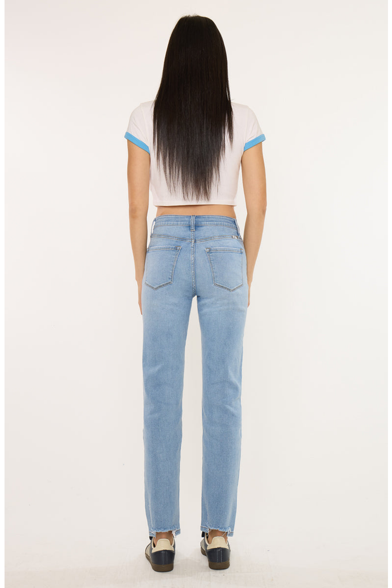 Breanne Essentials High Rise Straight Jeans, Alternate, color, Medium Wash