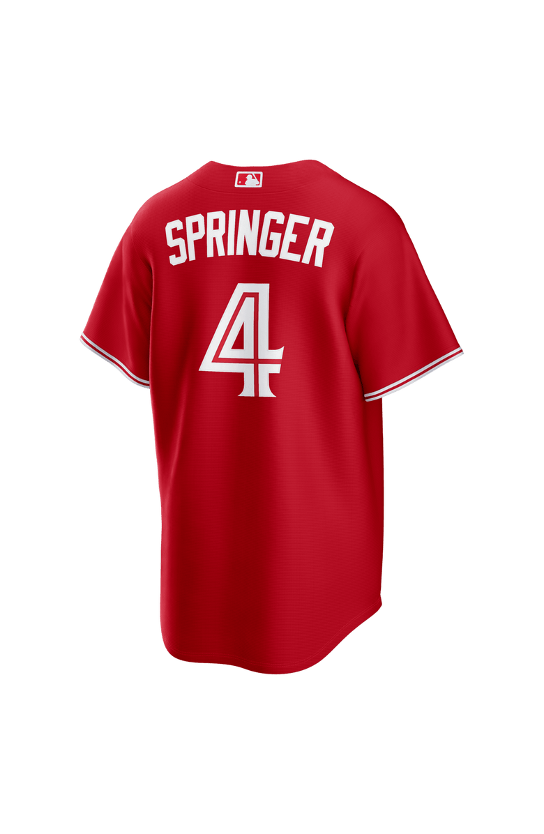Nike Men's Nike George Springer Red Toronto Blue Jays Canada Day Replica Jersey, Alternate, color, Red