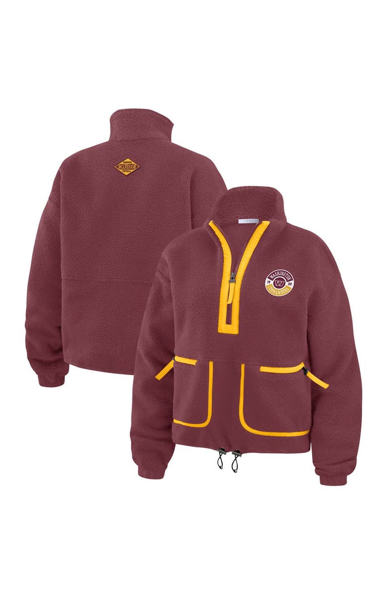WEAR by Erin Andrews Women's WEAR by Erin Andrews Burgundy Washington Commanders Polar Fleece Half-Zip Jacket, Alternate, color, Burgundy