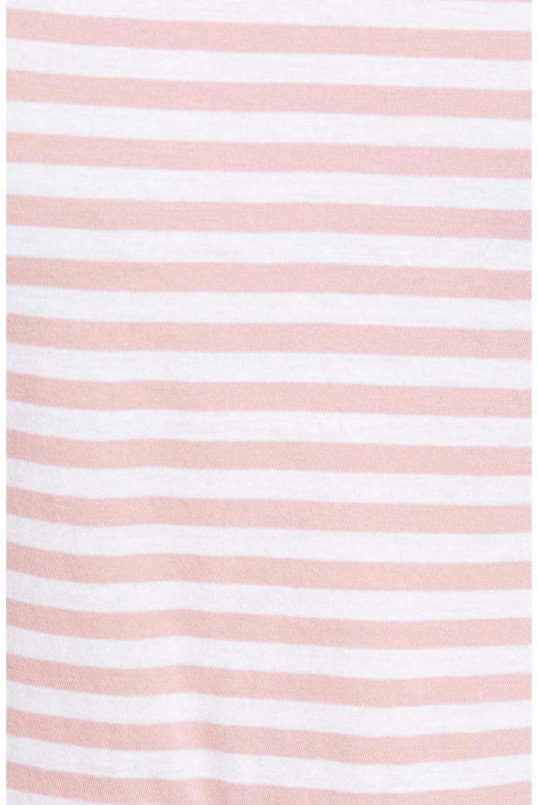 Floaty Peplum Jersey Top, Alternate, color, WHITE- PINK STRIPE