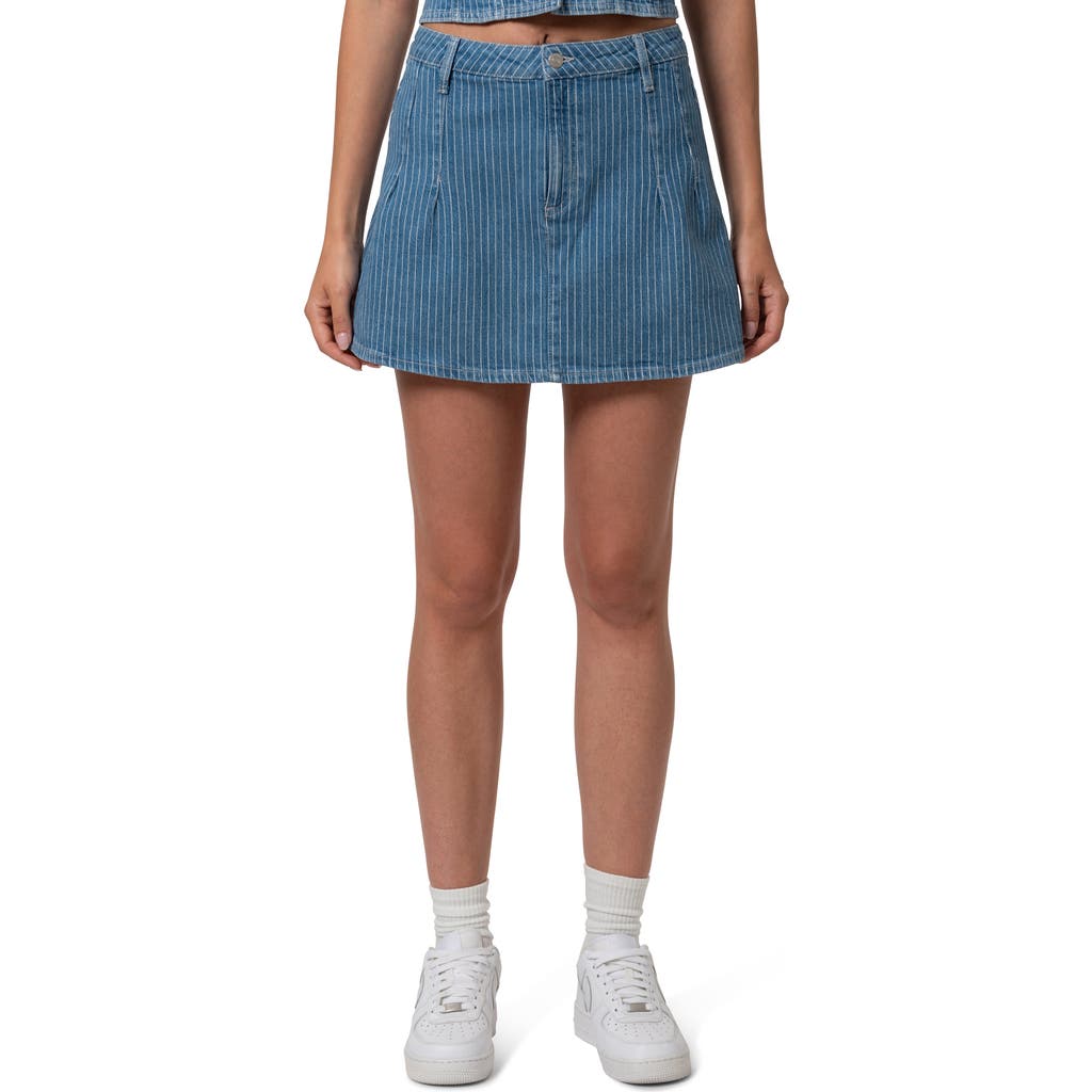 Mavi Jeans Stripe A-line Denim Skirt In Blue Stripe Denim