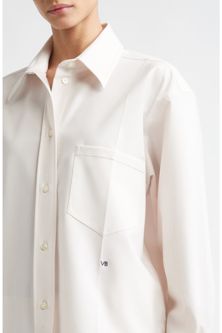 Long Sleeve Crop Button-Up Shirt, Alternate, color, BONE