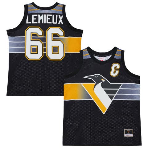 Unisex Mitchell & Ness Mario Lemieux Black Pittsburgh Penguins Maxxed Out Fashion Basketball Jersey