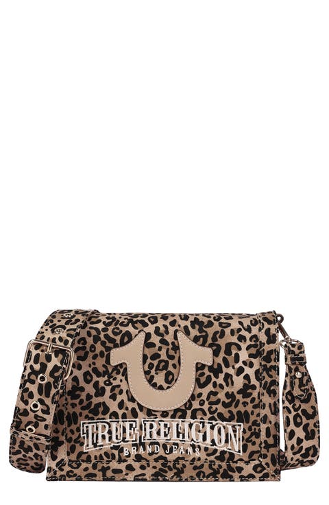 Bling Logo Leopard Messenger Bag