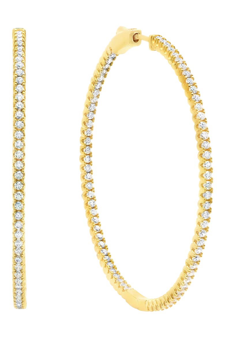Medium Pavé Hoop Earrings, Main, color, 18KT YELLOW GOLD