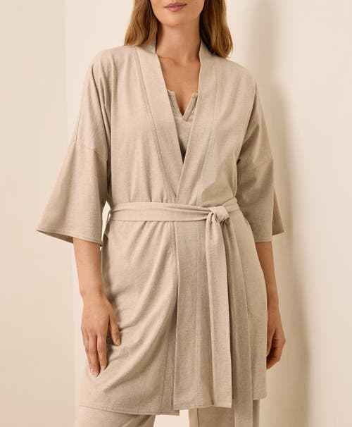 Pact Organic Staycation Short Robe In Neutral