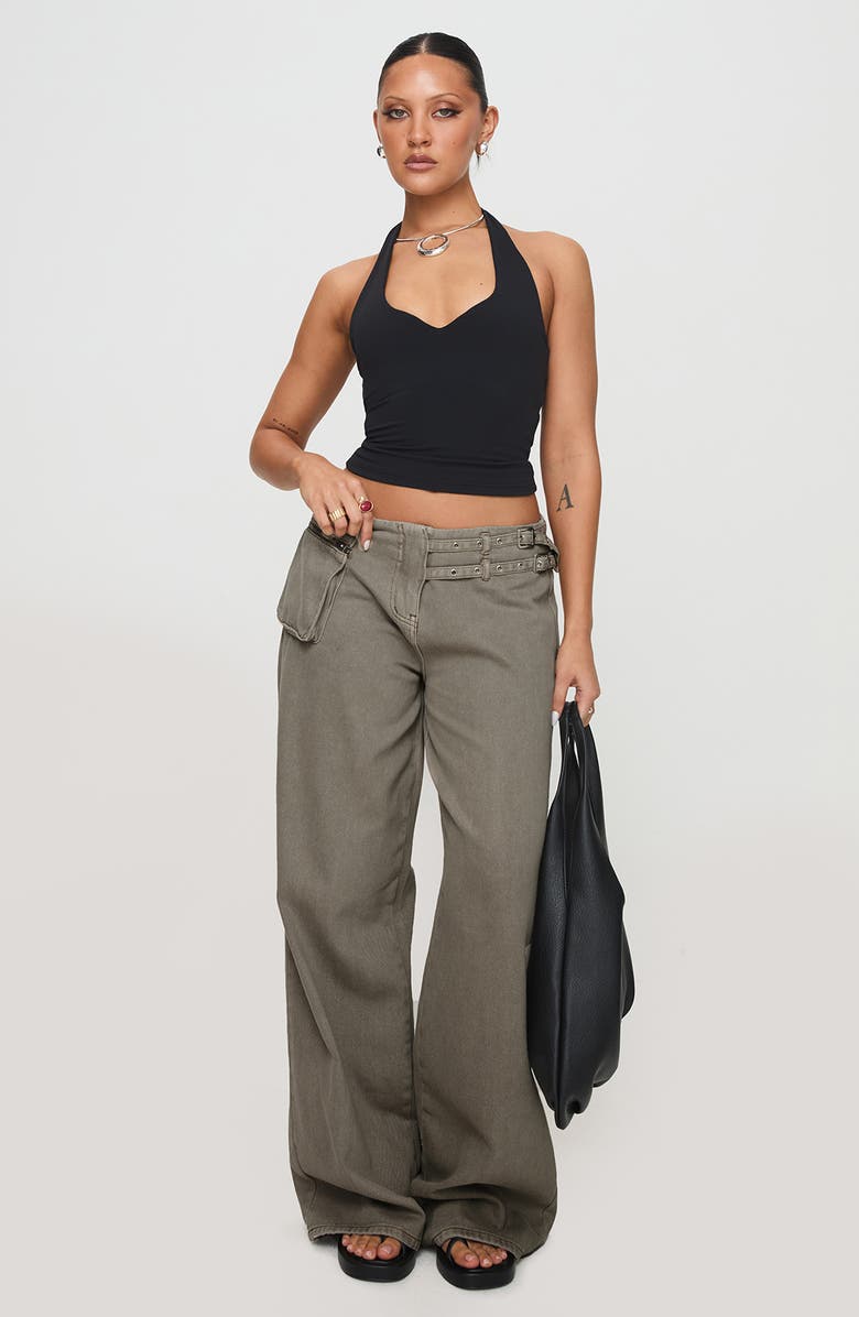 Princess Polly Paltrow Low Rise Wide Leg Cargo Jeans, Alternate, color, 