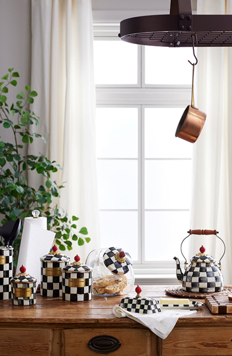 MACKENZIE CHILDS Courtly Check Enamel Canister, Alternate, color,