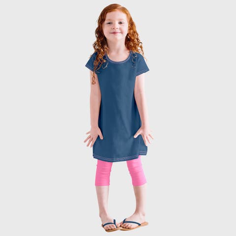 Soft Knit Jersey Cap Sleeve Dress (Toddler, Little Kid & Big Kid)