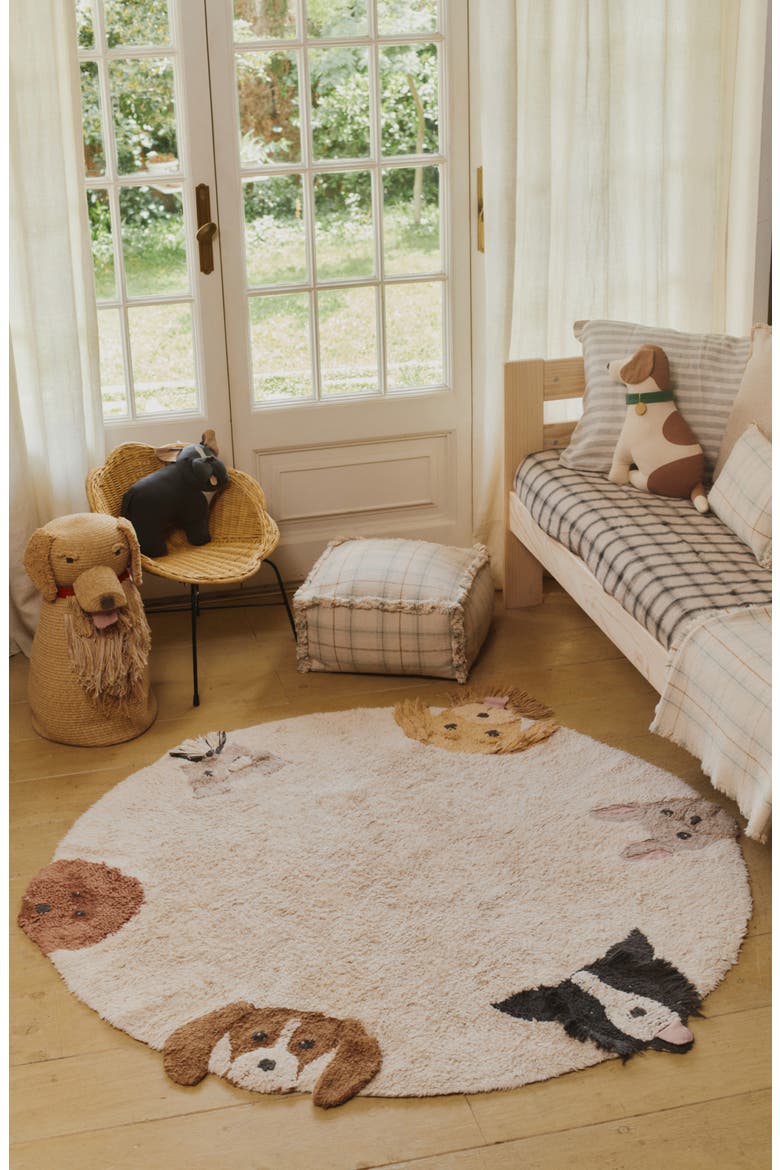 Dogs Washable Cotton Blend Area Rug, Alternate, color, TOFFEE NATURAL
