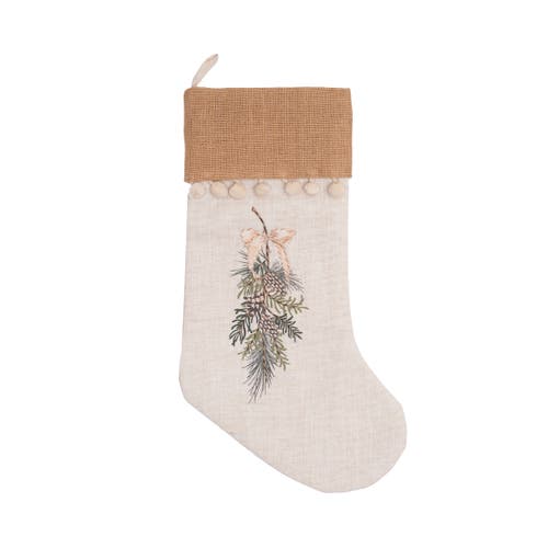 C & F Home C&f Home Pinecone Swag Hanging Christmas Stocking 20" In White