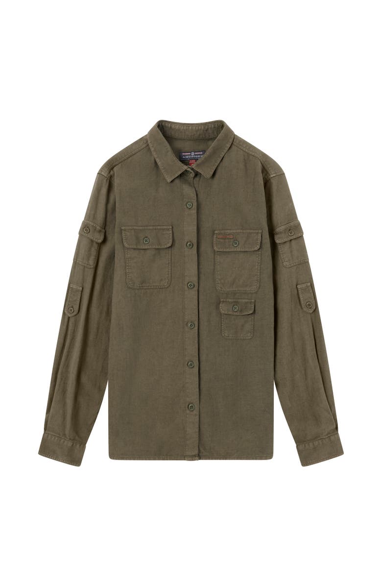 Amundsen Traveller's Linen Shirt Womens, Main, color, Olive Ash