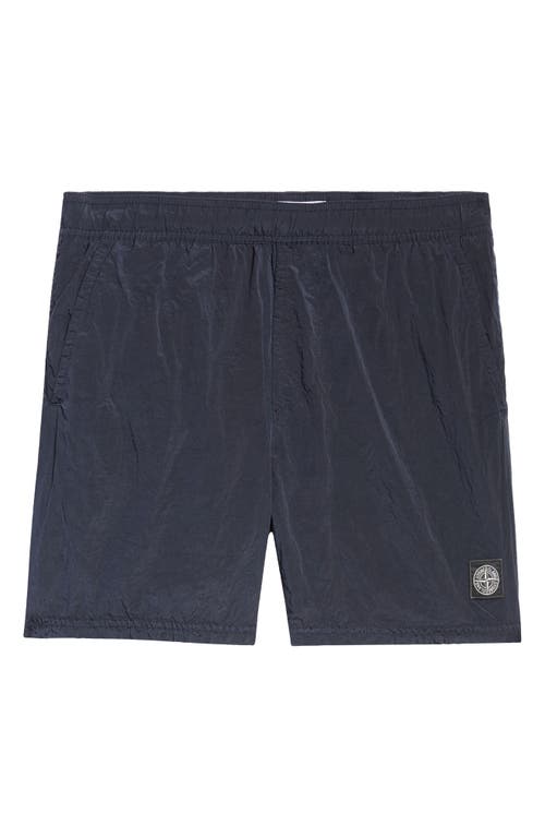 Stone Island Regular Fit Mid-length Swim Trunks With Pockets In Navy Blue