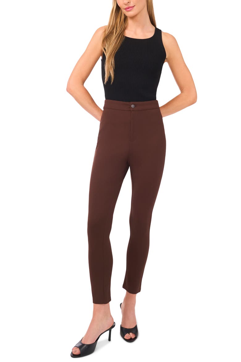 Fenlinda High Waist Ponte Pants, Alternate, color, CHICORY COFFEE