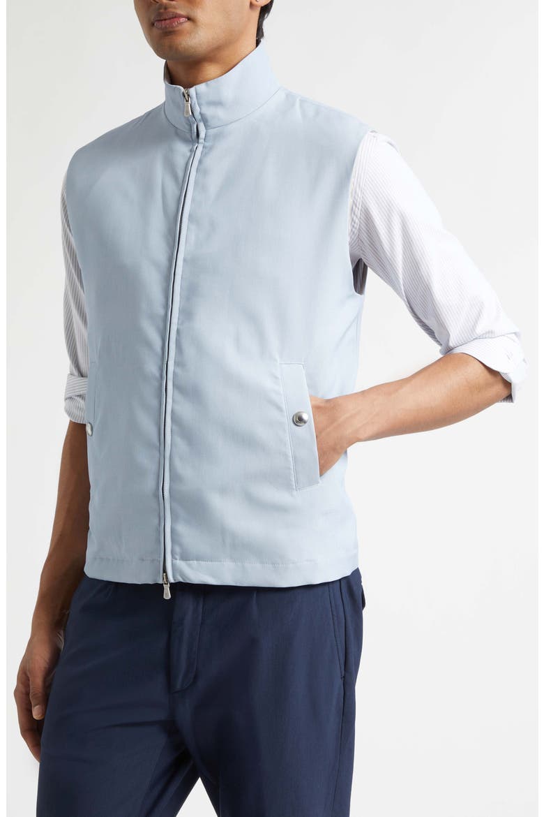Silk Zip Vest, Alternate, color, 08 DENIM