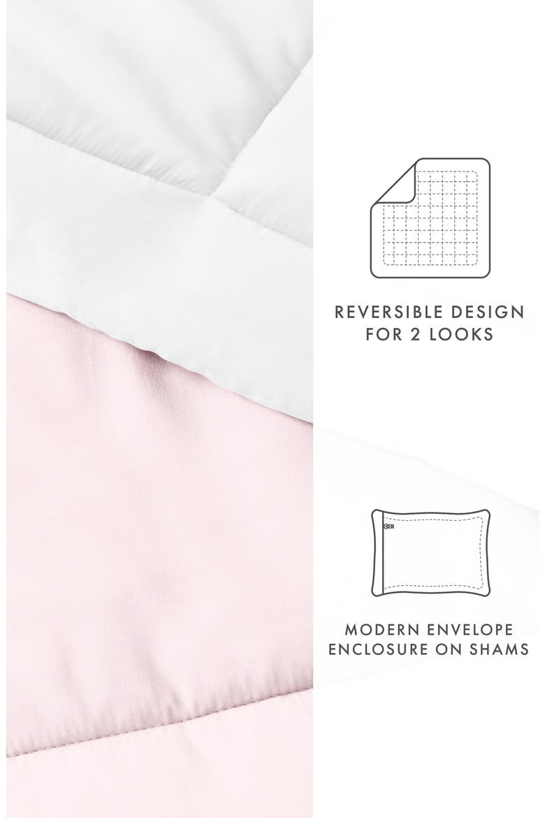 Premium Down Alternative Reversible Comforter Set, Alternate, color, BLUSH