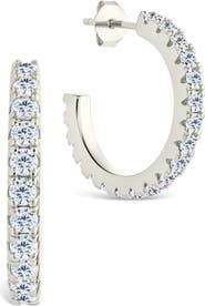 Sterling Forever Eleri Cubic Zirconia Hoop Earrings