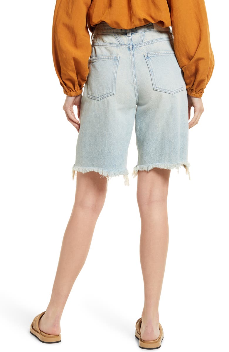 Closed Straight Leg Long Denim Shorts, Alternate, color, 