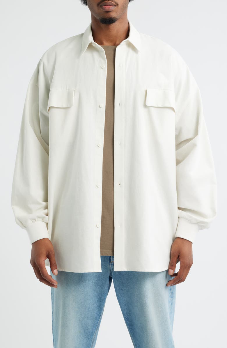 Fear of God Essentials Oversize Oxford Button-Up Shirt, Main, color, 
