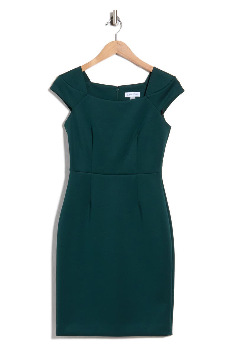 Cap Sleeve Sheath Dress, Alternate, color, MALACHITE