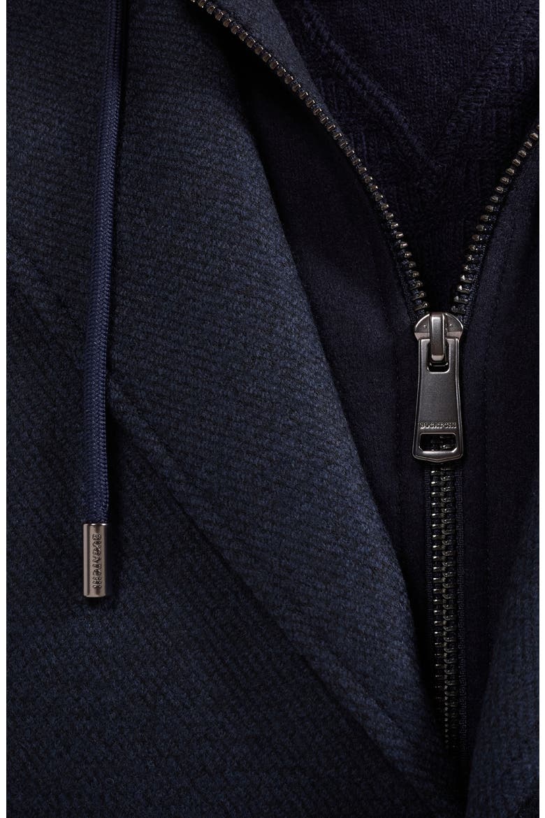 Wool Three Button Blazer with Hood, Alternate, color, NAVY