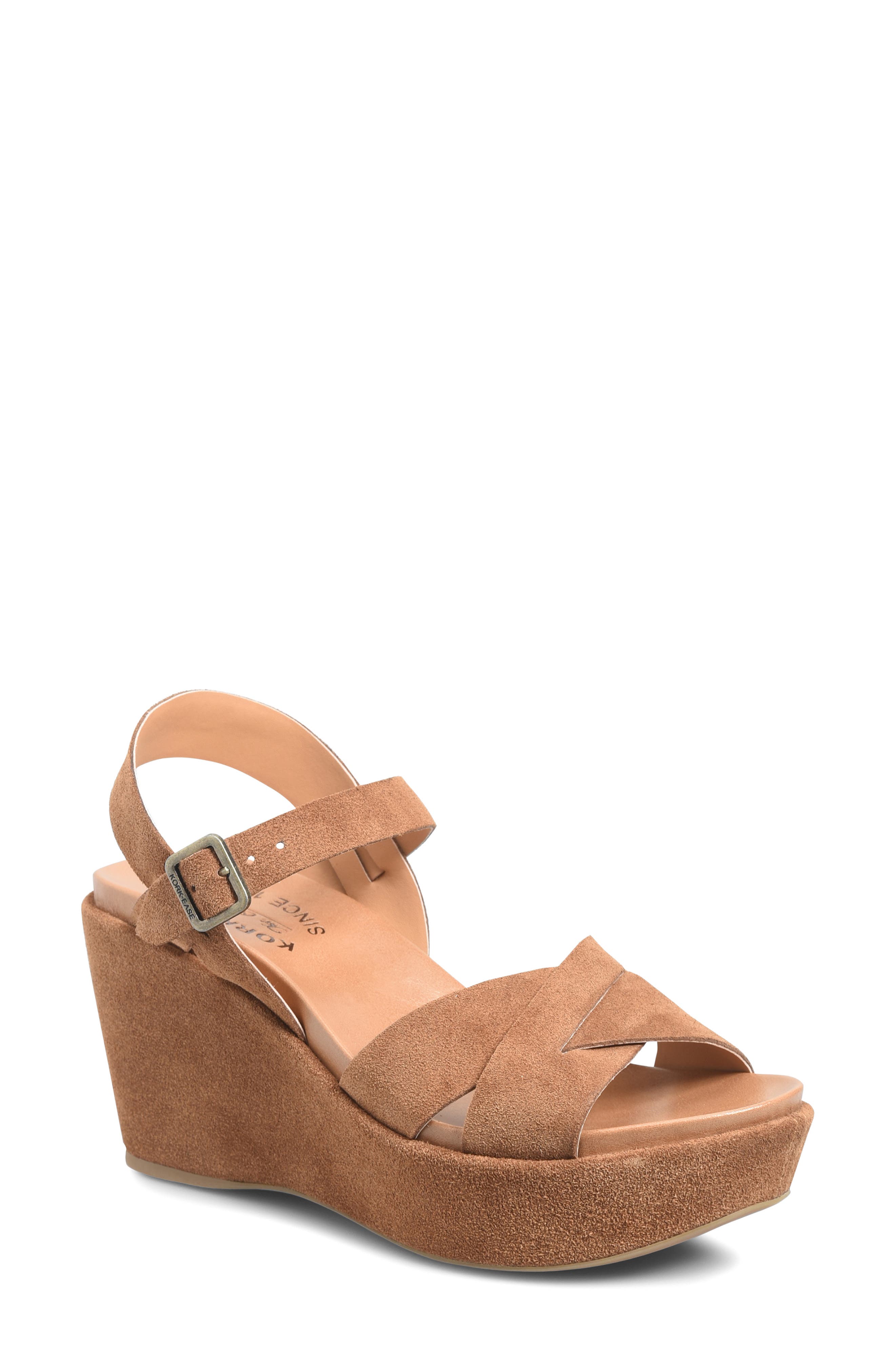 Kork-Ease<sup>®</sup> Ava 2.0 Platform Wedge Sandal, Main, color, Brown Suede
