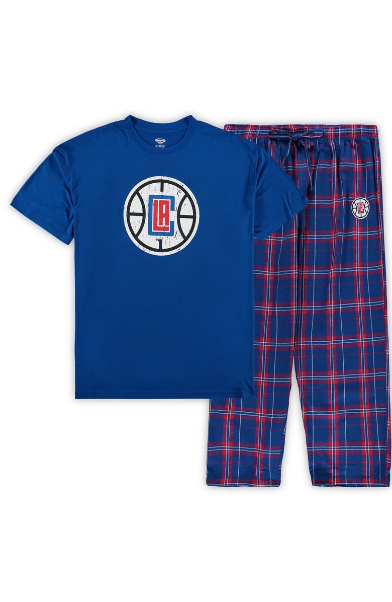 CONCEPTS SPORT Men's Concepts Sport Royal LA Clippers Big & Tall Ethos T-Shirt and Pants Sleep Set, Main, color,